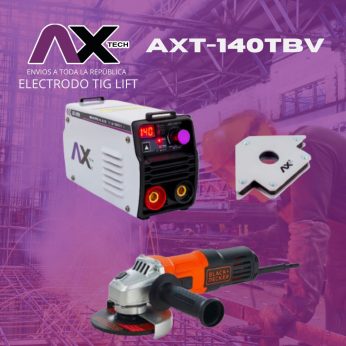 AXT-140TBV NUEVA SOLDADORA ELECTRODO Y TIG LIFT COMBO MINI ESMERILADORA ESCUADRA MAGNÉTICA